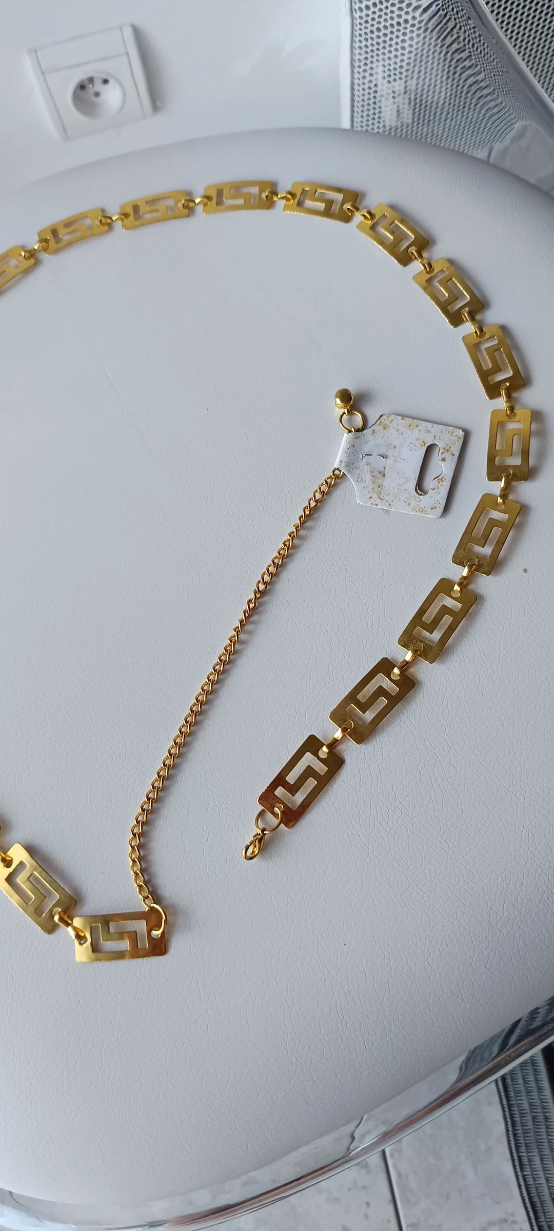 Adjustable gold metal vintage belt total length 104cm New – photo 2